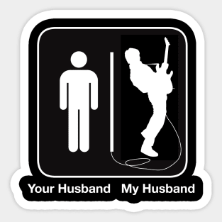 Womens Your Husband My Husband Rockstar Guitar print Sticker